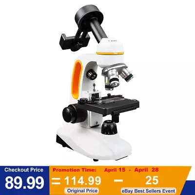SVBONY SM202 40-2000X Monocular Compound Microscope W/ LED Light Phone Adapter • $89.99