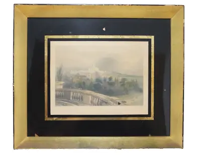 ATQ Litograph Framed Washington From The Presidents House W H Bartlett B Wallis • $80