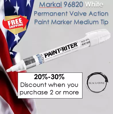 Markal 96820 Permanent Valve Action Paint Marker Medium Tip White FREE SHIPPING • $7.95