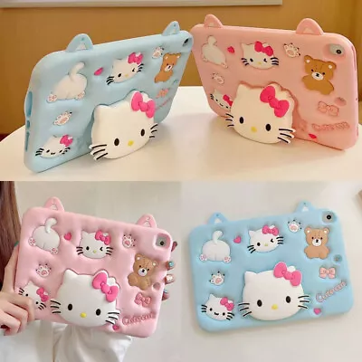 3D LovelyCat Shockproof Silicone Case For IPad 7/8/9/10th Gen 10.2 10.9 Mini Air • £15.99