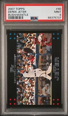 2007 Topps Baseball Bush/Mantle #40 Derek Jeter New York Yankees HOF PSA 9 MINT • $59.99
