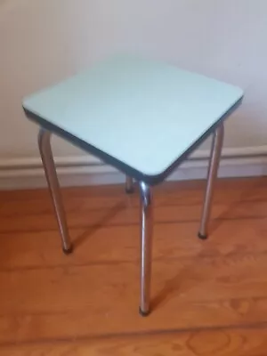 Vintage Chrome & Formica GREEN Stool • $31.91