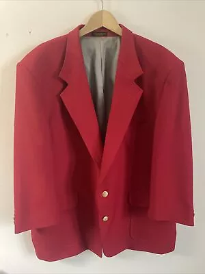 Hardwick Blazer Red Size 50 Regular Jacket Gold Crest Buttons Altered Sleeves • $35