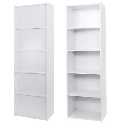 5 Tier White Bookcase Bookshelf Storage Wall Shelf Organizer For Living Room • $39.58