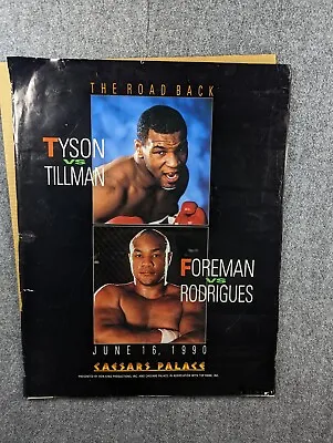 Original Vintage Iron Mike Tyson Vs. Henry Tillman On-Site Boxing Fight Poster • $12.99
