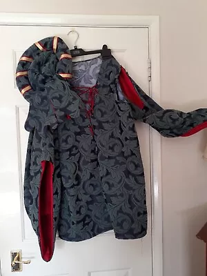 Fancy Dress Mens Medival Style Tunic And Headpiece  Green Blue Medium / Large • £25