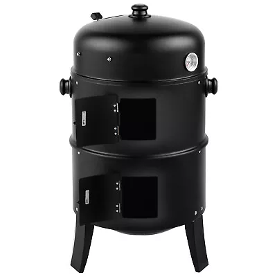 3-in-1 Vertical Charcoal Smoker Portable BBQ Smoker Grill W/ Detachable 2 Layer • $53.99