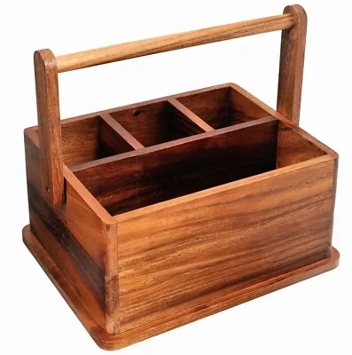 $59 • Buy Acacia Wood Cutlery Caddy Utensil Holder Davis & Waddell
