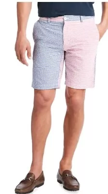 Vineyard Vines Seersucker Shorts Men 40 Gingham Colorblock Striped Red Wht Blue • $20