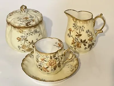 Antique M Redon Limoges Of France Hand Painted With Flowers  Tea Set • £155