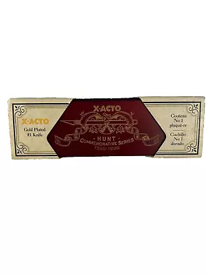 X-ACTO Gold Plated #1 Knife Hunt Commemorative Series *RARE* 1899-1999 Wood Case • $54.99