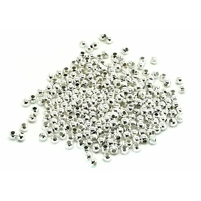 £2.89 • Buy 250 Silver Plated Spacer Beads 3mm Jewellery Making Findings Crimps J16061B
