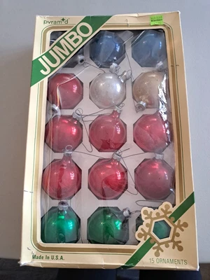 $12 • Buy Vintage Pyramid Glass Christmas Tree Ornaments 15 Multi Color 