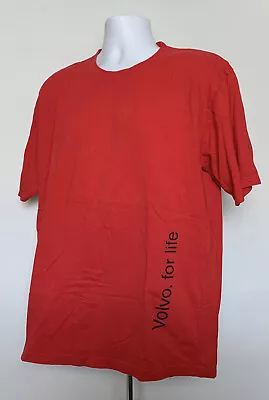 Volvo For Life T Shirt Mens XXL Red 100% Cotton Swedish Luxury Automobile Car • $20.66