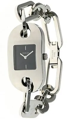 $750 • Buy GUCCI Black Dial S-Steel Women's Bracelet Watch YA061506