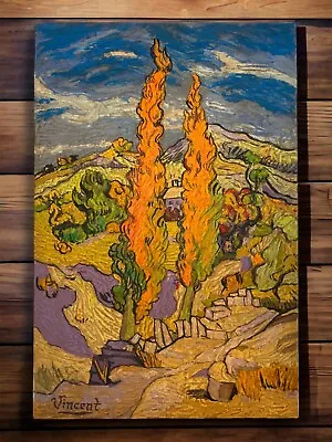 Vincent Van Gogh Artist Oil Painting Canvas Signed Stamped Hand Handmade Vintage • $249.90