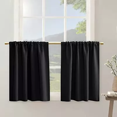 RV Camper Curtains For Travel Trailers Black Cafe Tier Blackout Short Curtain • $28.85