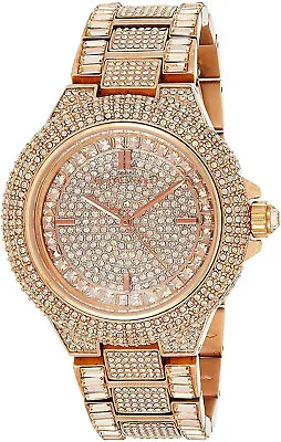 New Michael Kors Mk5862 Camille Pave Crystals Rose Gold Strap Watch 2 Y Warranty • £119.66