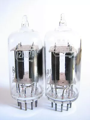 2 Matched RCA Clear-Top 12AU7A (ECC82)Tubes - Hickok TV7 Tests @ 108/115113/114 • $42.95