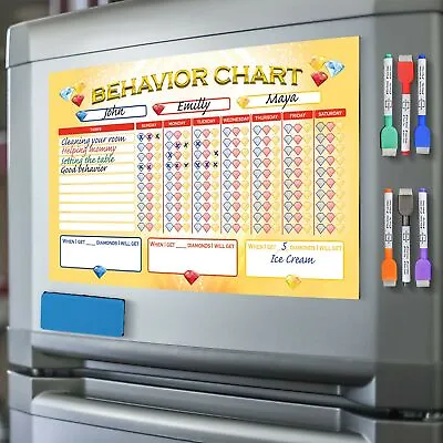 Scribbledo Kids Magnetic Dry Erase Behavior Chore Chart For Refrigerator 11X1... • $20.17