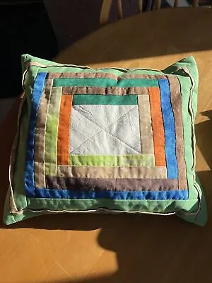 Patchwork Cushion Cover. Homemade. Green.  • £5