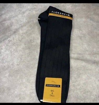 New Men's Florsheim Wide Rib Dress Socks Big & Tall 14-17 Cotton Nylon Blend • $7.99