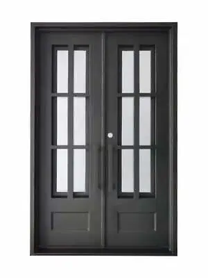 Boyd Double Front Entry Wrought Iron Door Clear Glass 72  X 96  Right Active • $4795