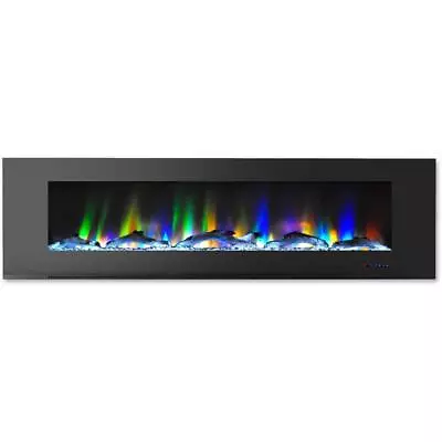 Cambridge Electric Fireplace 72  Wall-Mount W/ Multi-Color Flames Display Black • $383.25