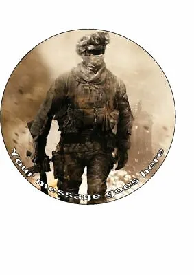 7.5 Call Of Duty  Icing  Cake Topper Personalised With Any Message. • $4.97