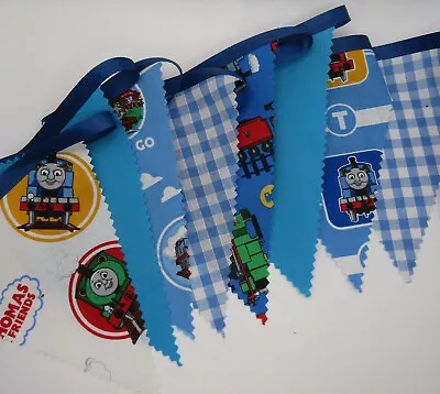 £10 • Buy Thomas Tank Bunting Nursery Bedroom Christening Decor Fabric Party 160cm