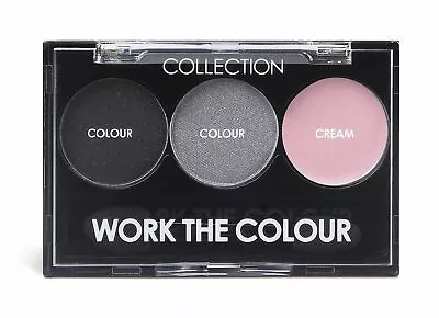 Collection 2000 SMOKE SCREEN Work The Colour Eye Shadow Trio Palette Black  • £2.75