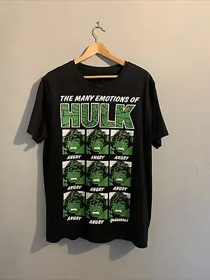 £8 • Buy George Marvel Comics T-Shirt XL Mens Black Hulk Emotions 100 % Cotton