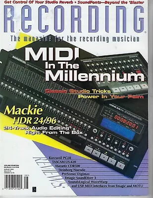 Recording Magazine Aug 2001.midi In The Millenniummackie Hdr 24/96 And More! • $2.18