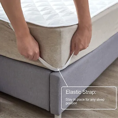 Mattress Cover Full Size Mattress Protector Quilted With Elastic Strap Pad Cover • $14.99