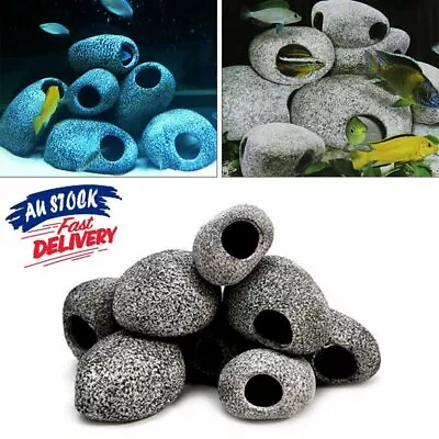 Pond Accessories Fish Tank Aquarium Decoration Rock Cave Natural Stone Cave NEW • $13.37