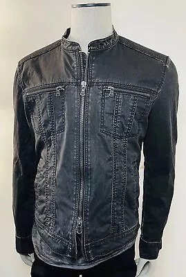 JOHN VARVATOS ⭐️ USA Men’s Black Wash Moto Jacket XL Runs Sm Fits Medium Great! • $169