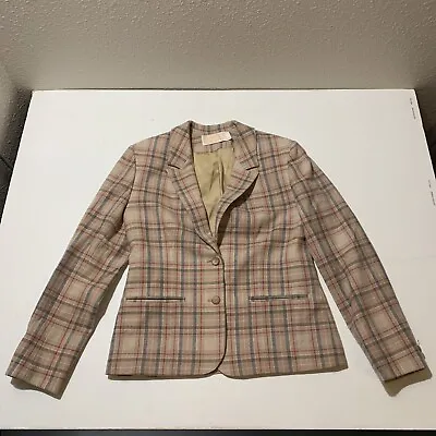 Vintage Pendleton Virgin Wool Tweed Blazer Made In USA Plaid 70’s Women’s Size 8 • $68