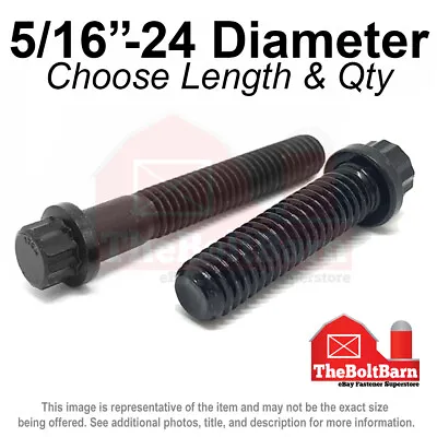 5/16 -24 FINE 12-Point Flange Screws Alloy Steel Black (Pick Length & Qty) • $272.01