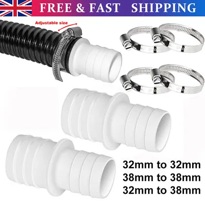 32/38mm Swimming Pool Filter Submersible Pump Pipe Joint Pool Hose Connector  • £8.19