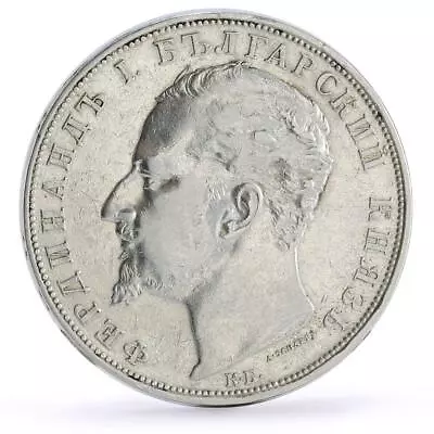 Bulgaria 5 Leva Regular Coinage Ferdinand I KM-18 Silver Coin 1894 • $129.47