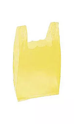 Small Yellow Plastic T-Shirt Bags - 8” X 5” X 16” - Case Of 2000 • $67.80