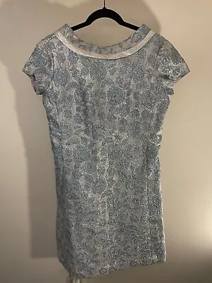 Vintage Leslie Fay Blue Brocade Dress • $29.99