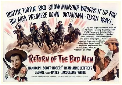 Return Of The Badmen Starring Randolph Scott Robert Ryan Lex Barker • £3.50