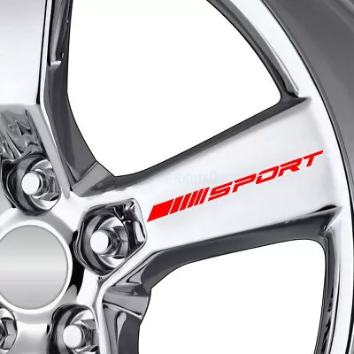 4x SPORT Style Car Rims Wheel Hub Racing Sticker Graphic Decal Strip Accessories • $16.30