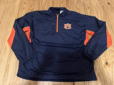 VTG Y2K Auburn Tigers Collegiate Orange Pullover V-Neck Jacket XL • $17.56