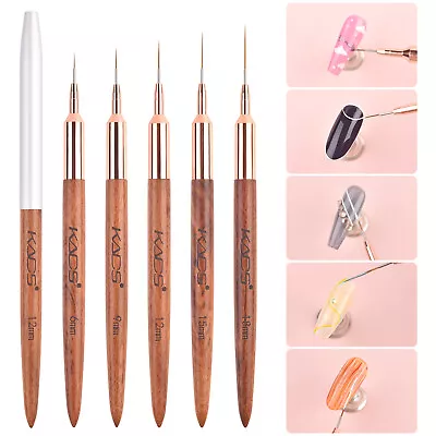 KADS 5/3 Pcs Gel Polish Nail Art Liner Brushes With Cap Painting Art Design Pen • $7.51