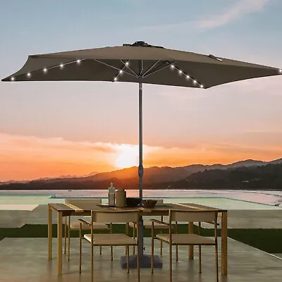 Bunannm 6x9Ft LED  Patio Market Umbrella Outdoor Table Umbrella • $79.99