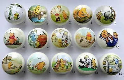 WINNIE THE POOH! £4.50 Each! Choice Of 15 Designs Hand Crafted Wood Knobs Pulls • £4.50