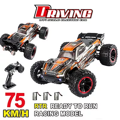 1/14 2.4G 4WD RC Racing Car 75KM/H Brushless High Speed Off Road Buggy 3xBattery • $190.09