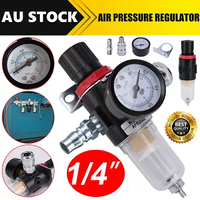 Air Compressor Filter Moisture Water Trap Regulator Separator Kit 1/4  W/ Mount • $14.85